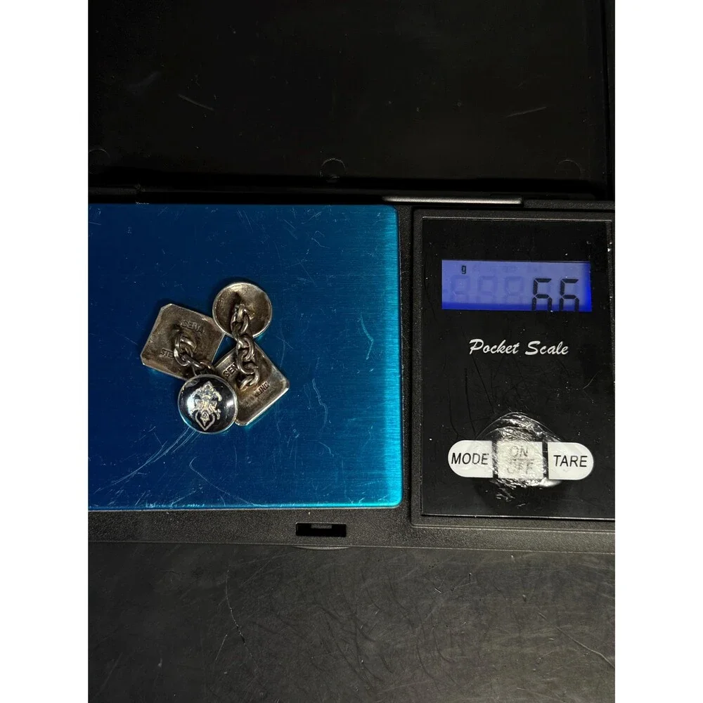 Sena Sterling Silver Nielloware Cufflinks Siam Thai Dancer